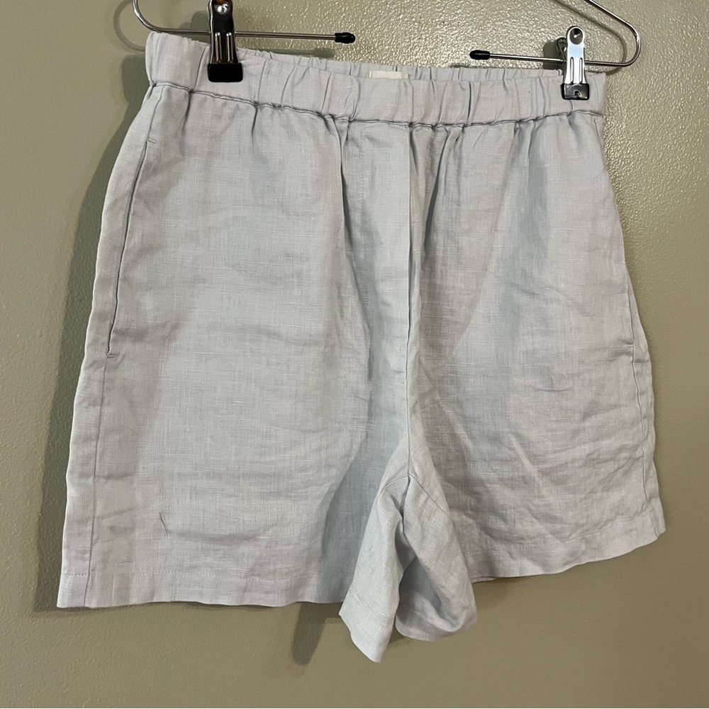 Wilfred Free Women's Light Gray Linen Shorts Pull On Beach Vacation  S